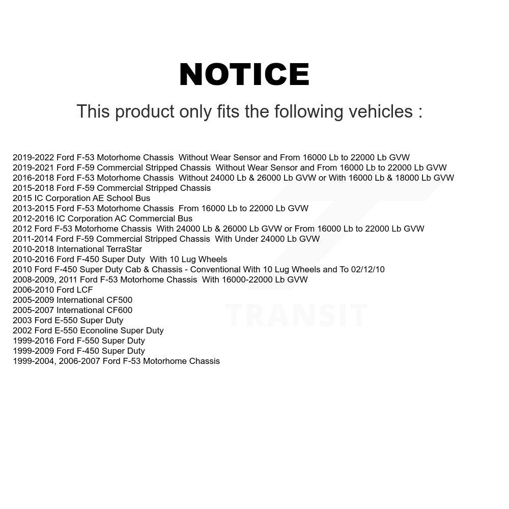 Ceramic Disc Brake Pads TEC-1066 For Ford F-450 Super Duty F-550 International