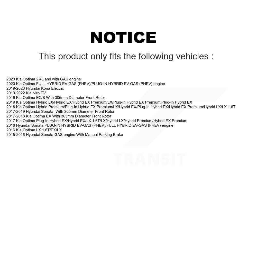 Ceramic Disc Brake Pads Front TEC-1826 For Hyundai Sonata Kona Electric Kia Niro
