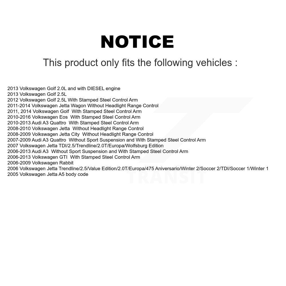 Suspension Control Arm Front Left Lower TOR-CK620141 For Volkswagen Jetta Golf