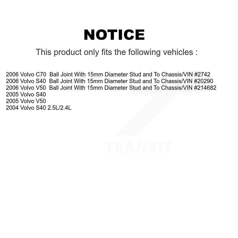 Suspension Control Arm Ball Joint Assembly Front Right Lower TOR-CK620596 For