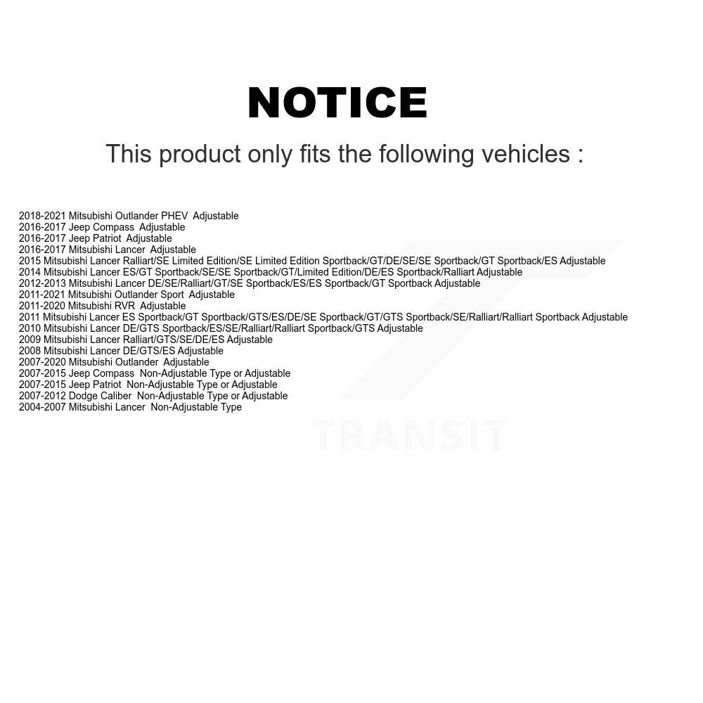 Lateral Arm Rear Upper TOR-CK641281 For Jeep Patriot Compass Dodge Caliber