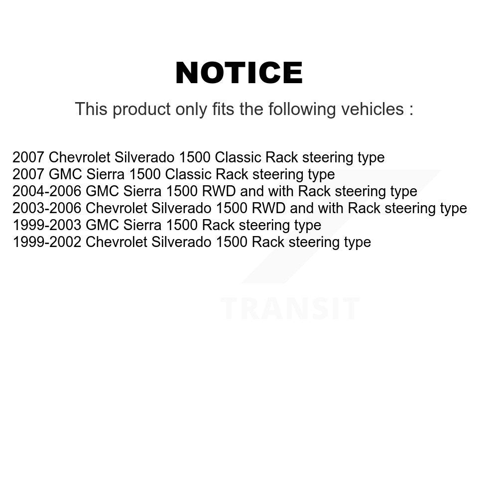 Steering Tie Rod End Front Inner TOR-EV370 For Chevrolet Silverado 1500 GMC
