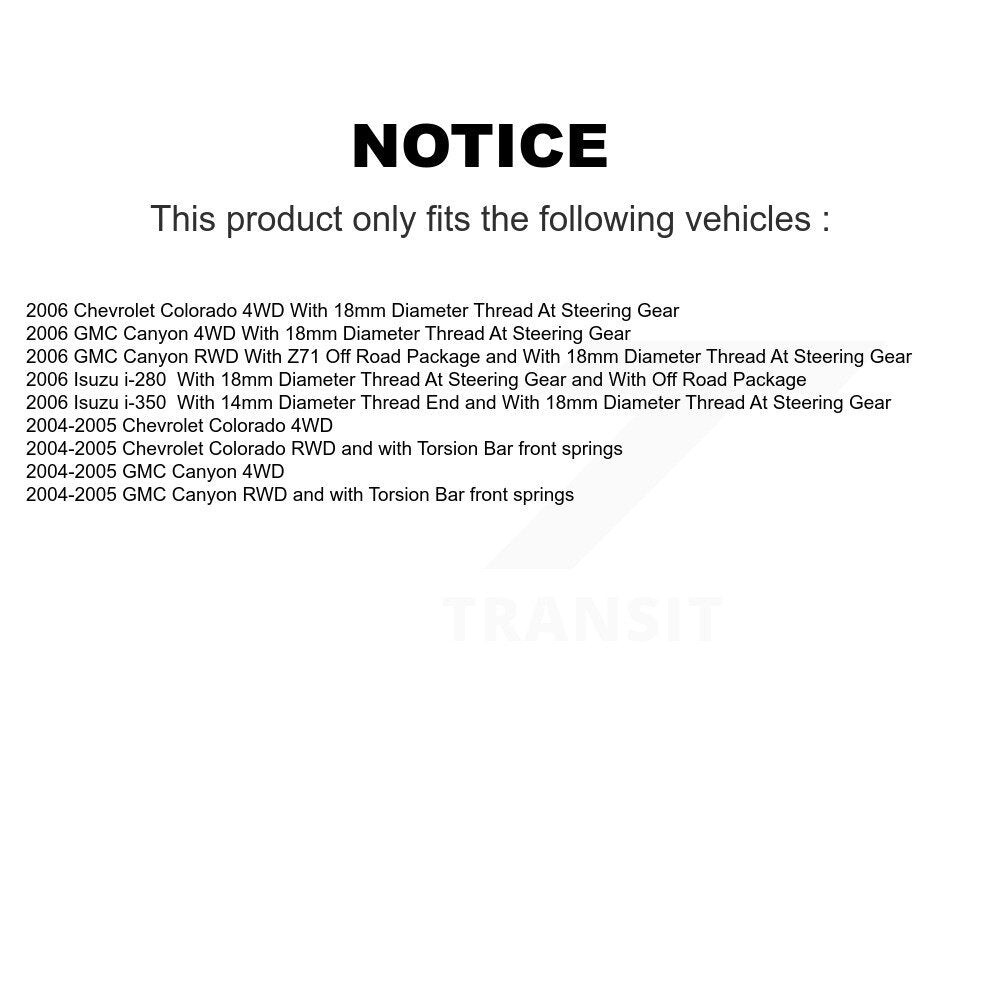 Steering Tie Rod End Inner TOR-EV80433 For Chevrolet Colorado GMC Canyon Isuzu