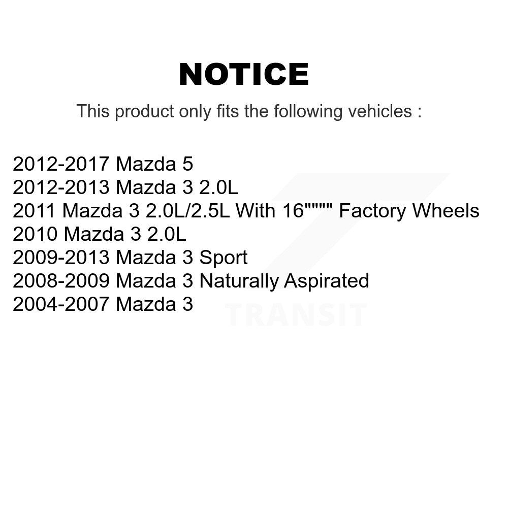 Suspension Stabilizer Bar Bushing Kit Rear To Frame TOR-K200808 For Mazda 3 5