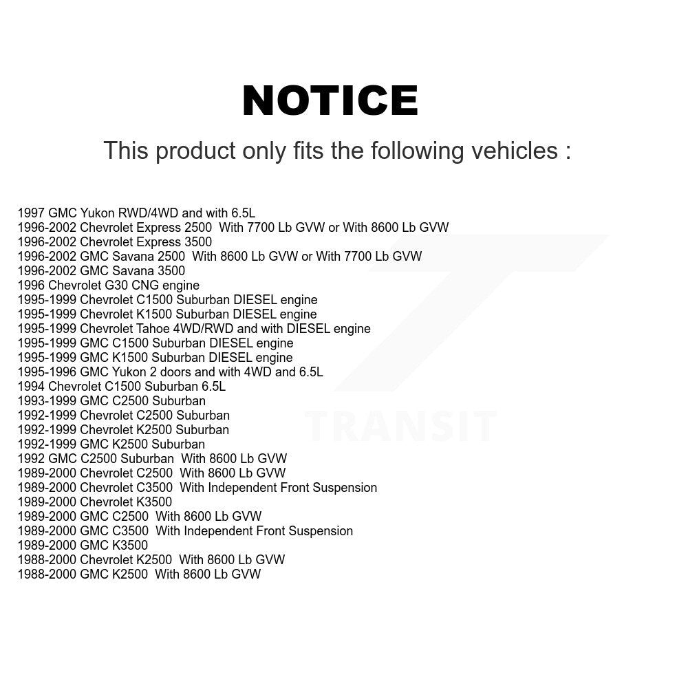 Suspension Ball Joint Front Upper TOR-K6344 For Chevrolet GMC K2500 C2500 K3500