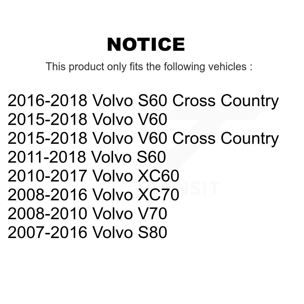 Suspension Stabilizer Bar Link Kit Rear TOR-K750398 For Volvo XC60 XC70 S60 V60