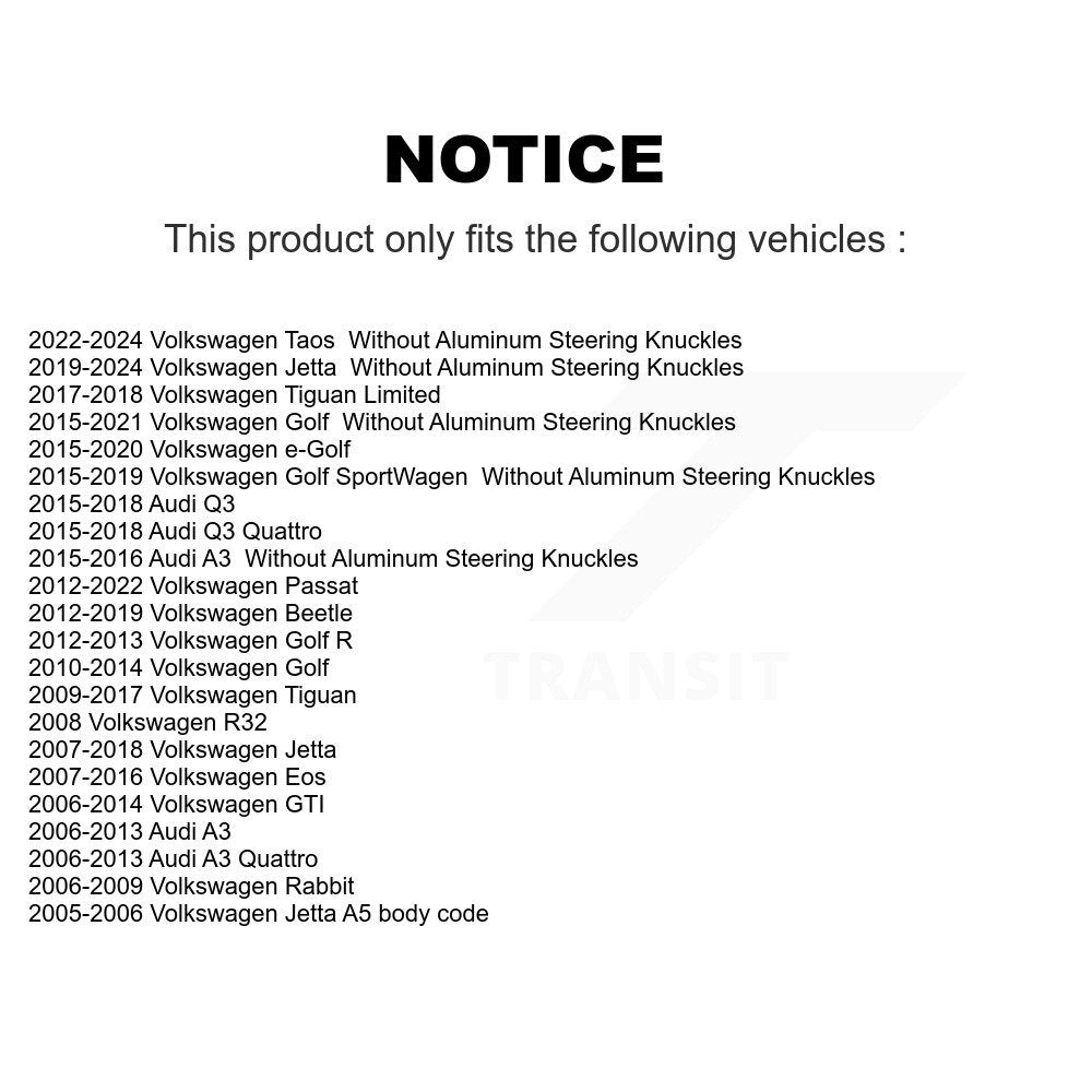 Suspension Ball Joint Front Left Lower TOR-K80662 For Volkswagen Jetta Golf Taos