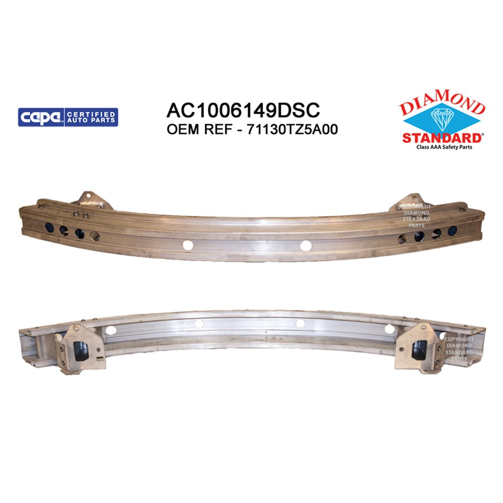 Front Bumper Impact Bar 2014-2025 Acura Mdx & Honda Pilot, Ridgeline, Odyssey, Passport
