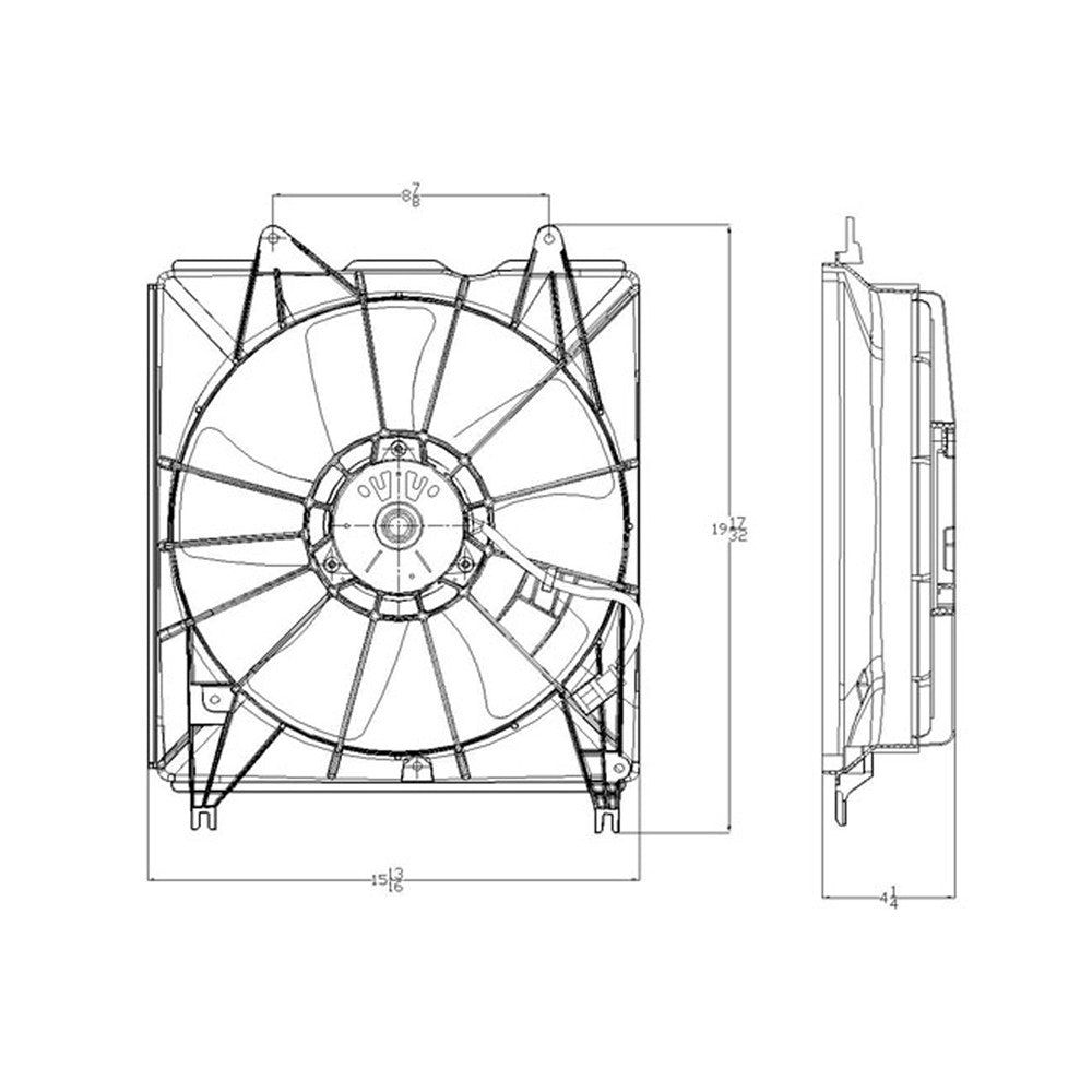 Left Driver Side Engine Cooling Fan Assembly 2007-2008 Acura Rdx