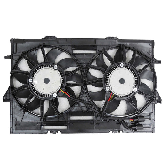 Radiator And Condenser Fan Assembly With Two Fans Side By Side 2012-2018 Audi A7 Quattro, Q5, S6, S7, Sq5