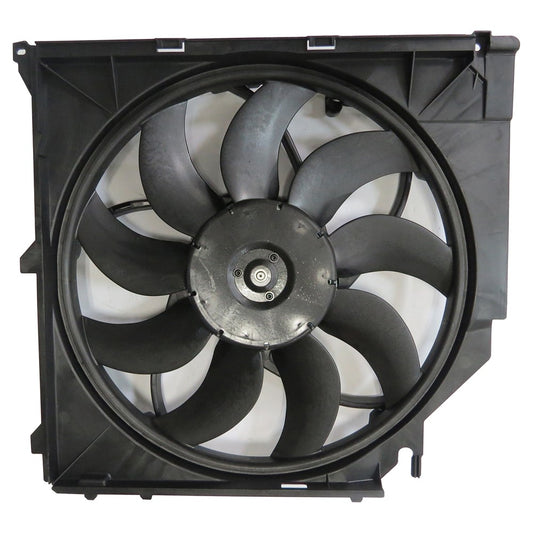 Radiator And Condenser Fan Assembly With One Big Fan 2004-2010 Bmw X3