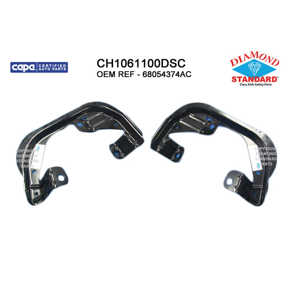 Front Left & Right Fog Light Bracket Set [driver And Passenger Pair] For 1500 Without Sport Models And All 2500 3500 Models 2009-2018 Dodge Ram 1500