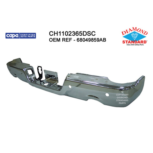 CAPA Certified Factory Style Replacement Rear Step Bumper Face Bar for Dodge Ram 1500, Ram 1500