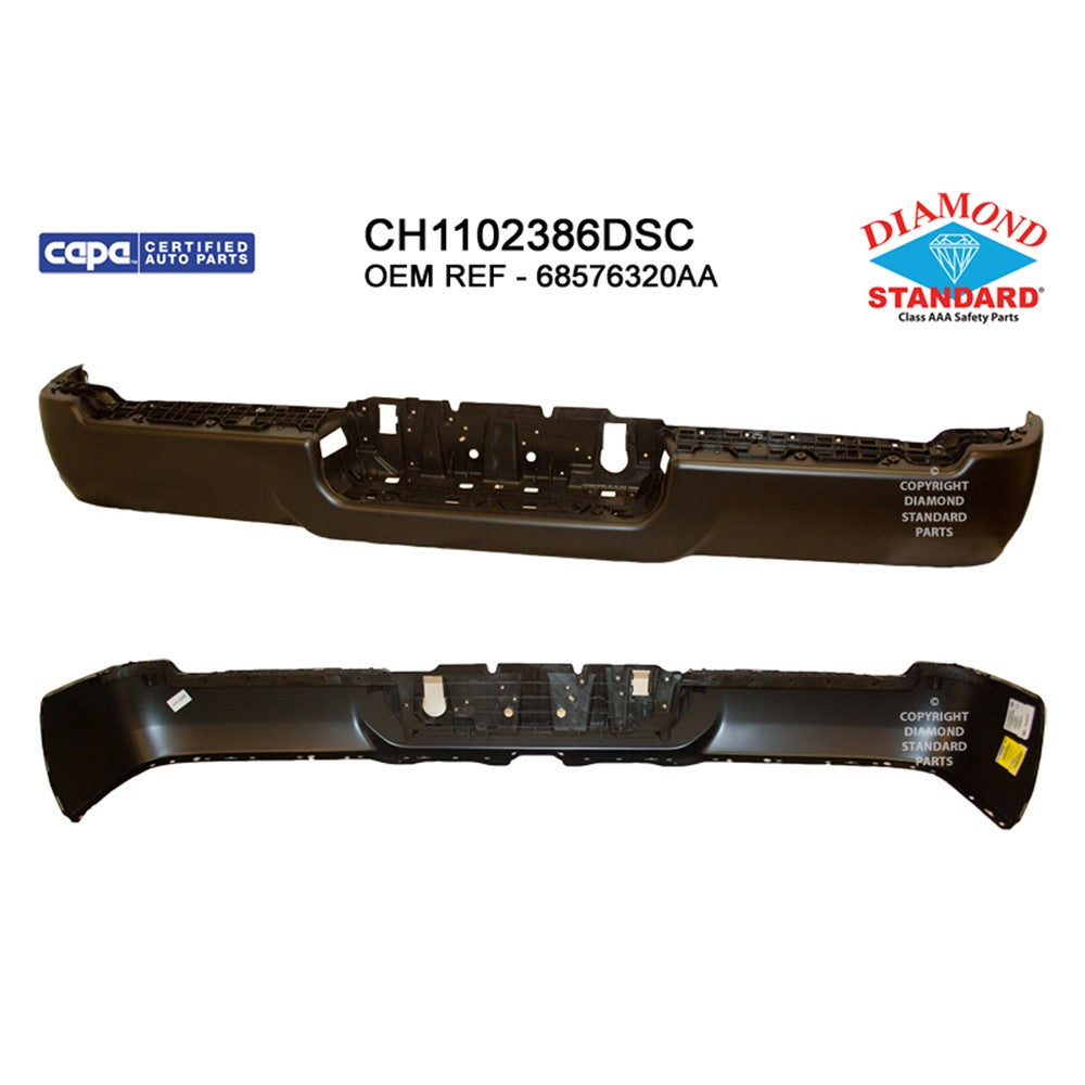 Rear Step Bumper Face Bar [assembled With Plastic Center Support] Except Power Wagon Rebel 2019-2024 Ram 2500, 3500