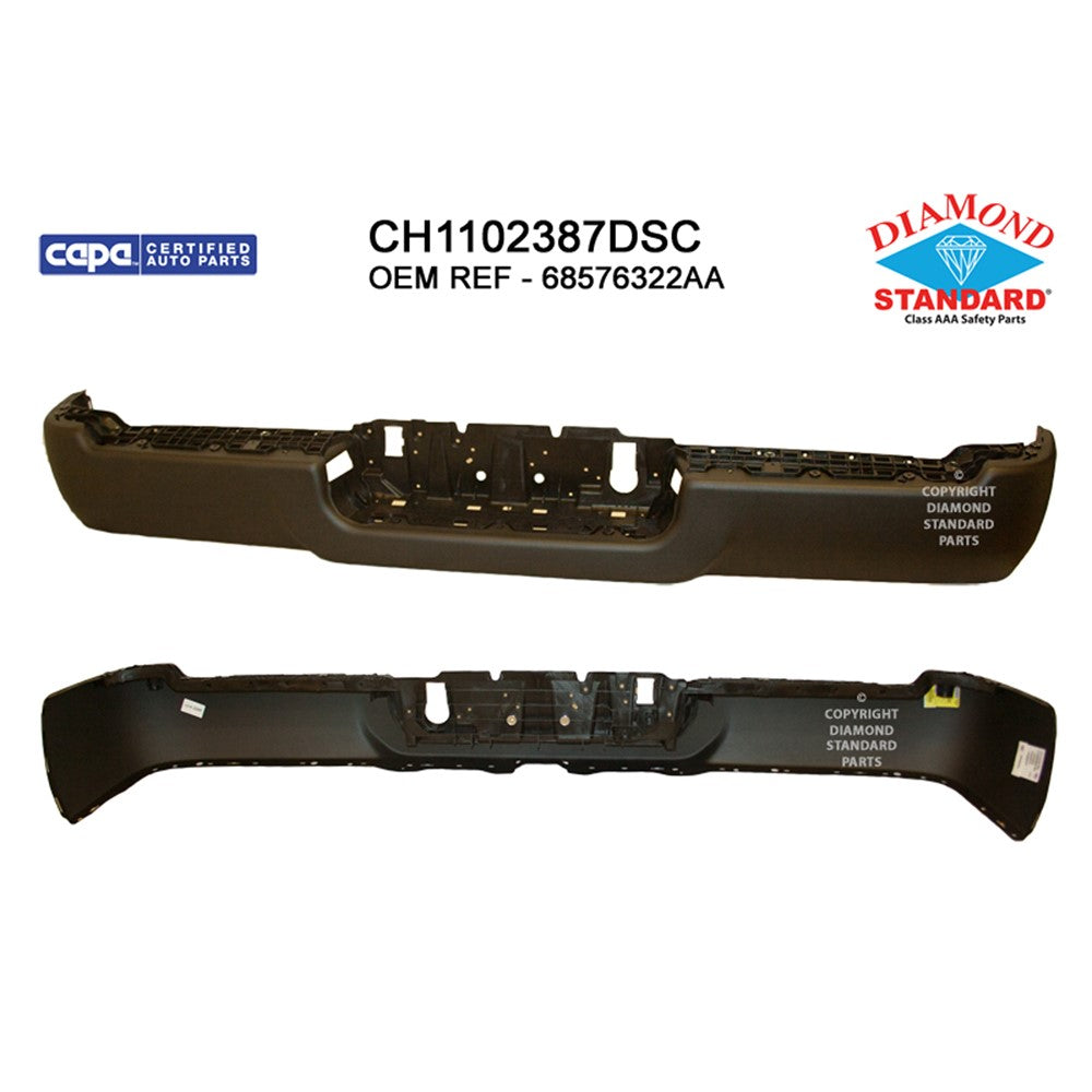 Rear Step Bumper Face Bar [assembled With Plastic Center Support] For Power Wagon Rebel 2019-2024 Ram 2500