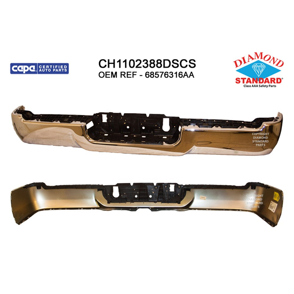 Rear Step Bumper Face Bar [assembled With Plastic Center Support] Except Power Wagon Rebel 2019-2024 Ram 2500, 3500