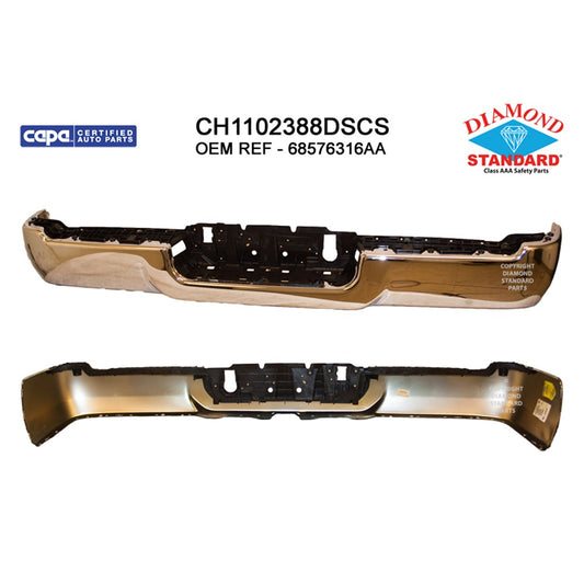 Rear Step Bumper Face Bar [assembled With Plastic Center Support] Except Power Wagon Rebel 2019-2024 Ram 2500, 3500