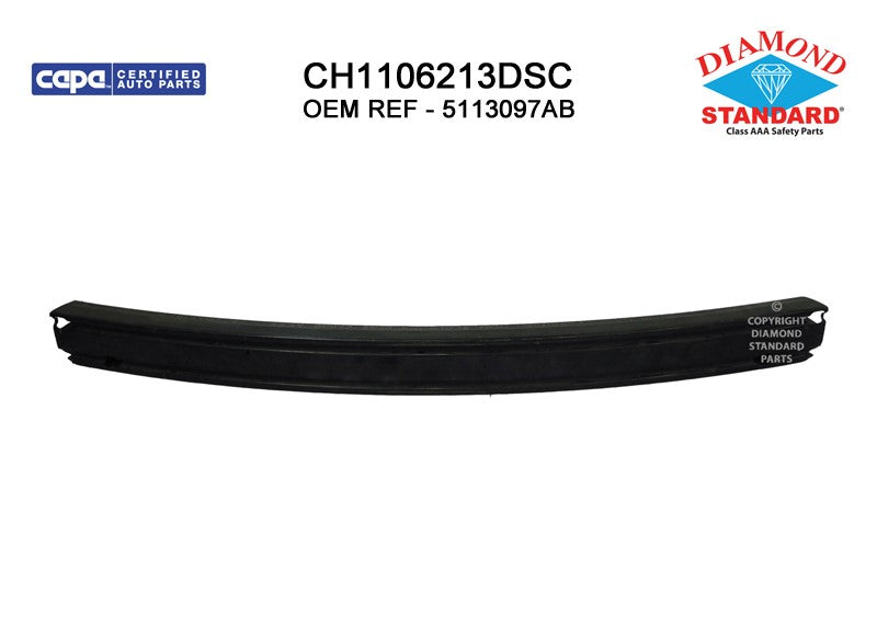 Rear Bumper Impact Bar 2008-2020 Chrysler Town & Country & Dodge Caravan & Ram C/V, Cv