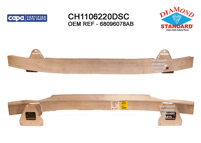 Rear Bumper Impact Bar 2014-2018 Jeep Cherokee