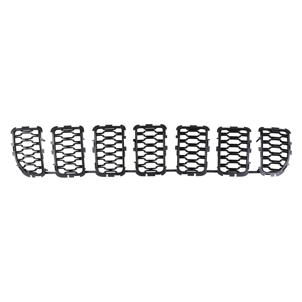 Grille Insert [1-Piece Mesh Filler For All 7 Holes] Black Mesh 2021-2025 Jeep Grand Cherokee L, Grand Cherokee