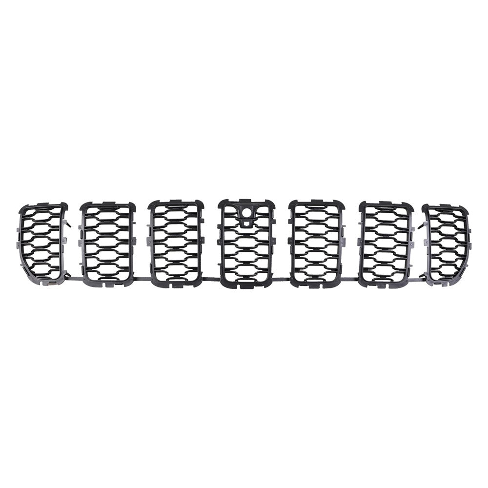 Grille Insert [1-Piece Mesh Filler For All 7 Holes] Black Mesh 2021-2025 Jeep Grand Cherokee L, Grand Cherokee