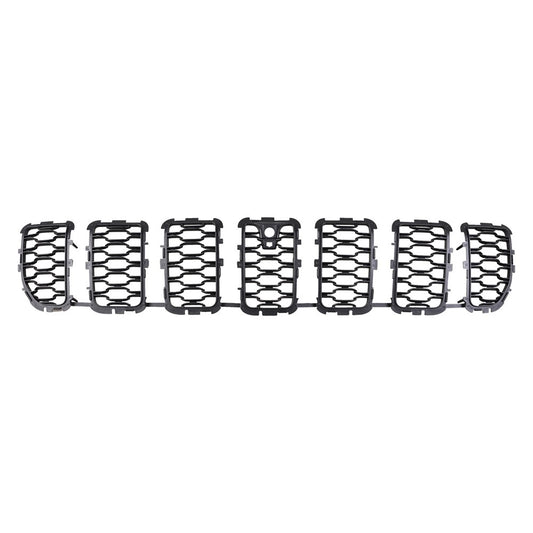 Grille Insert [1-Piece Mesh Filler For All 7 Holes] Black Mesh 2021-2025 Jeep Grand Cherokee L, Grand Cherokee