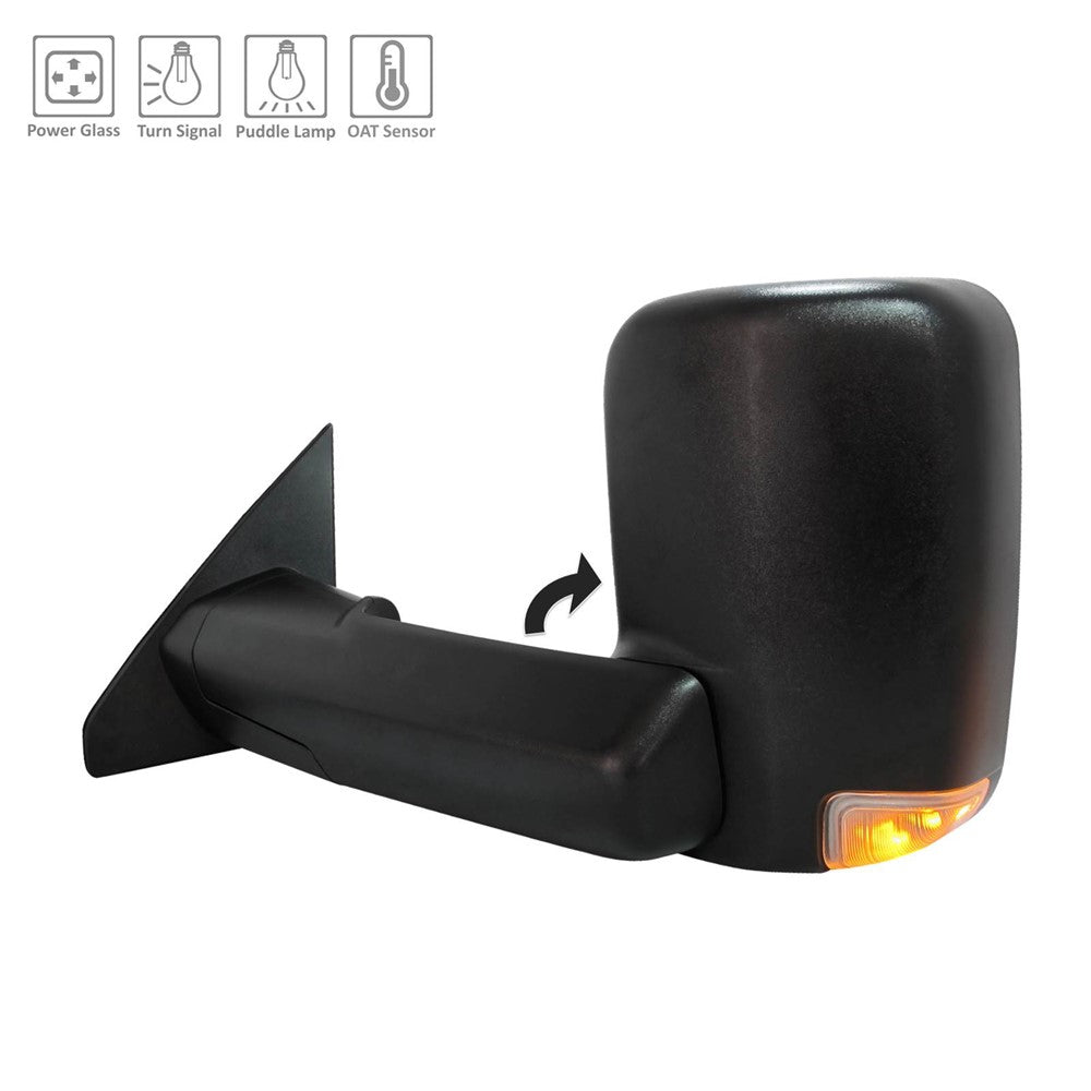 Left Driver Side Power Tow Style Door Mirror 2019-2024 Ram 1500