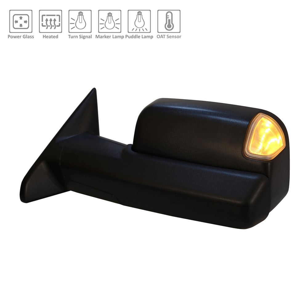 Left Driver Side Power Door Tow Mirror 2019-2020 Ram 3500, Pickup-Ram-4500, Pickup-Ram-5500