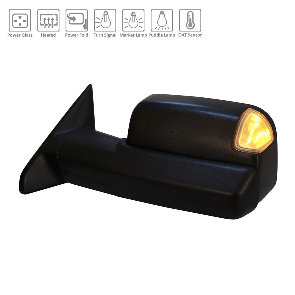 Left Driver Side Power Door Tow Mirror 2019-2020 Ram 2500, 3500