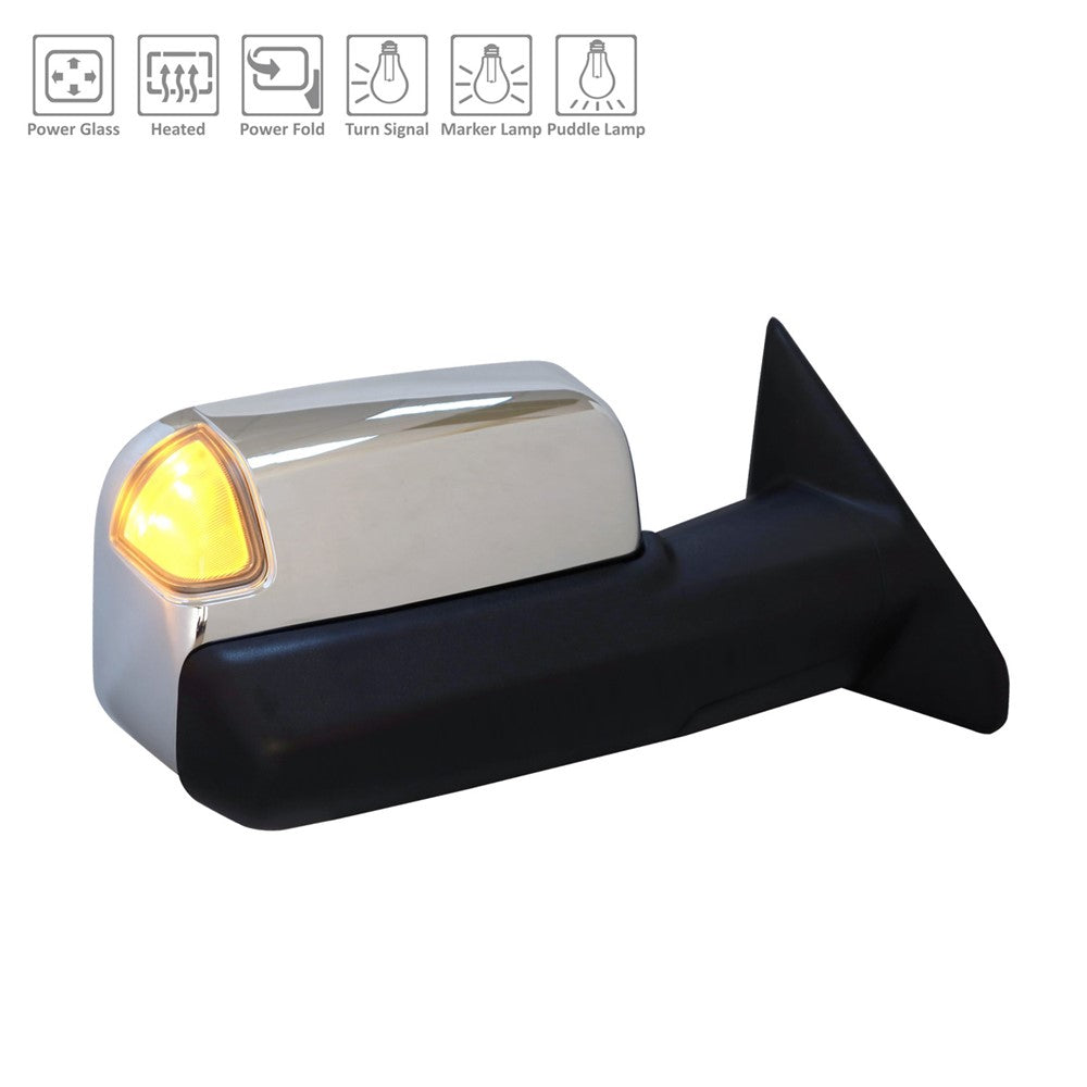 Right Passenger Side Power Door Tow Mirror 2019-2022 Ram 2500, 3500