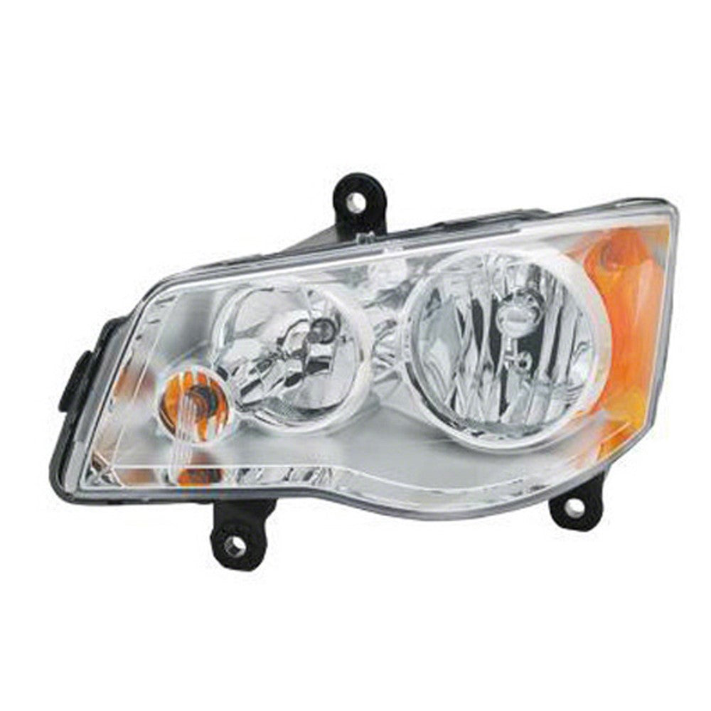 Front Left Driver Side Quad Halogen Headlight Assembly 2008-2020 Chrysler Town & Country & Dodge Caravan & Ram C/V, Cv