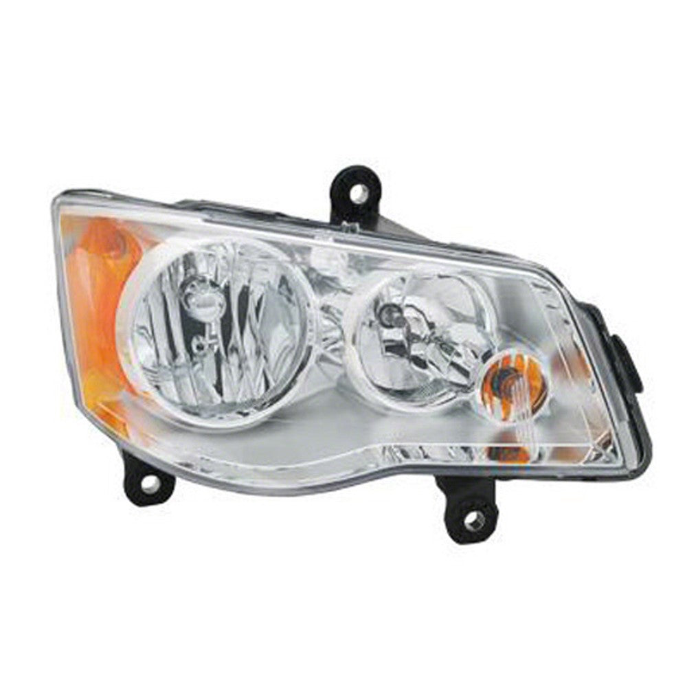 Front Right Passenger Side Quad Halogen Headlight Assembly 2008-2020 Chrysler Town & Country & Dodge Caravan & Ram C/V, Cv