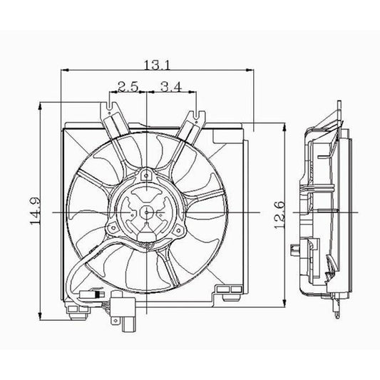 A C Condenser Fan Assembly [rh Side Fan Assembly] for Dodge Neon