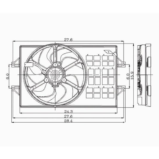Radiator Fan Assembly 1996-2000 Chrysler Sebring