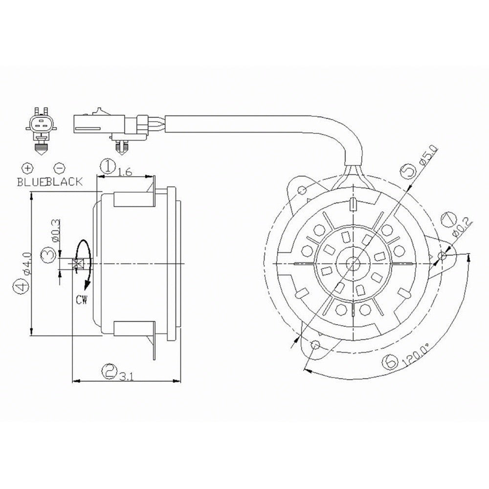 Condenser Fan Mtr 4.0l L6 1997-2001 Jeep Cherokee