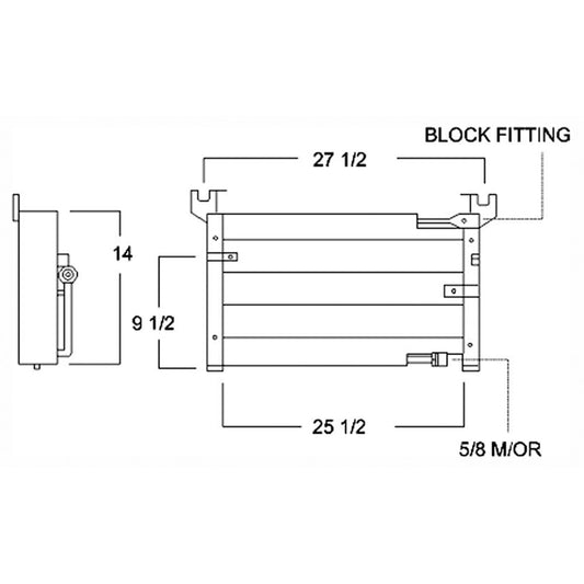 Ac Condenser With 15in Extension 1984-1989 Nissan 300zx