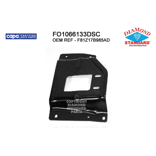 Front Left Front Driver Side Bumper Mounting Plate 1999-2000 Ford F-250 Super Duty, F-350 Super Duty, Excursion