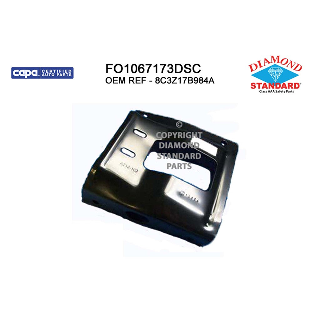 CAPA Certified Factory Style Replacement Front Passenger Side Bumper Mounting Plate for Ford F-250 Super Duty