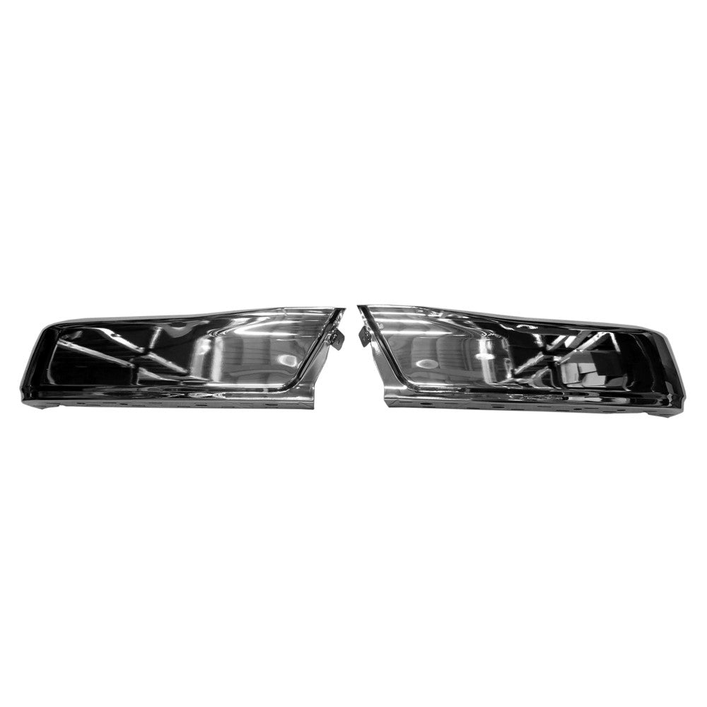 Rear 2-Pc Left And Right Bumper End Set [step Bumper Face Bar] Chrome 2015-2020 Ford F-150