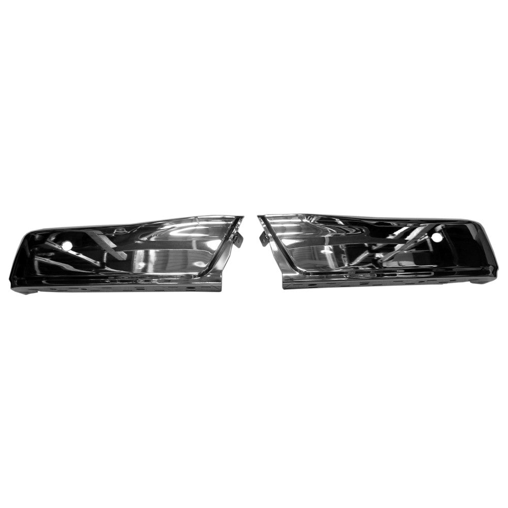 Rear 2-Pc Left And Right Bumper End Set [step Bumper Face Bar] Chrome 2015-2020 Ford F-150