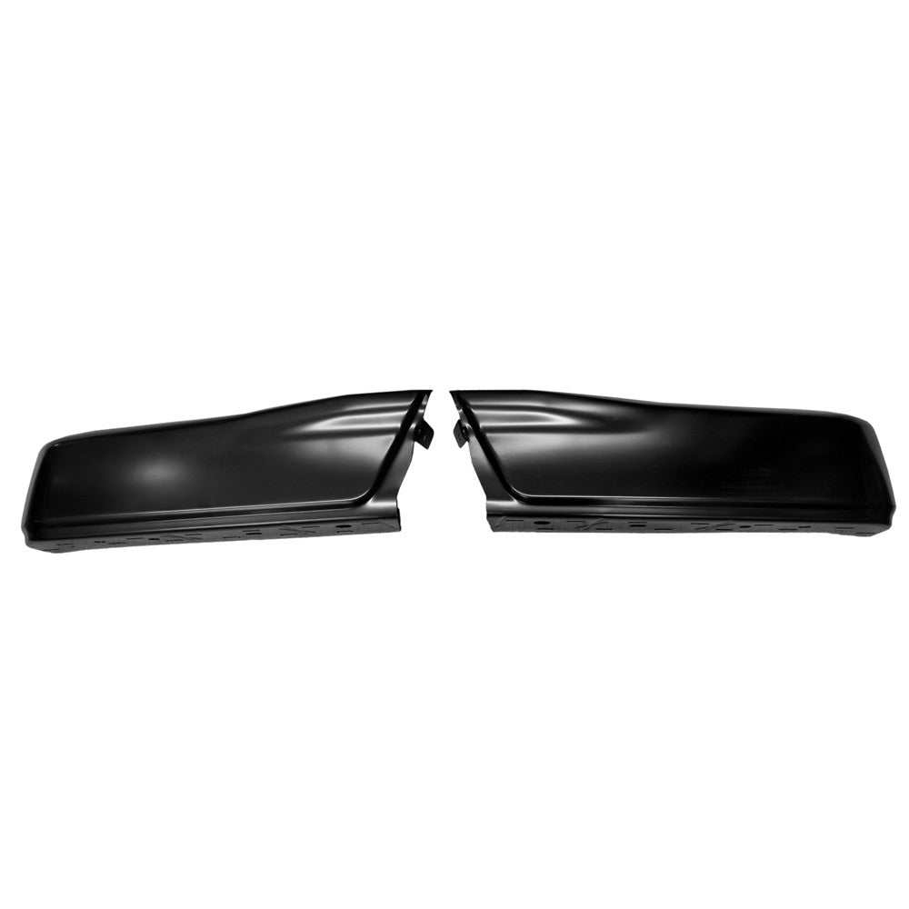 Rear 2-Pc Left And Right Bumper End Set [step Bumper Face Bar] Black 2015-2020 Ford F-150