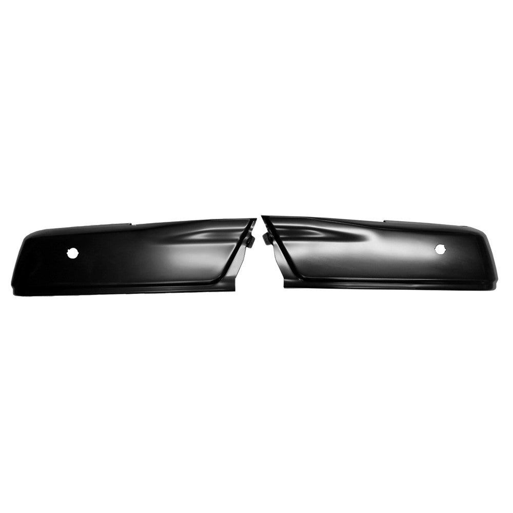 Rear 2-Pc Left And Right Bumper End Set [step Bumper Face Bar] Black 2015-2020 Ford F-150