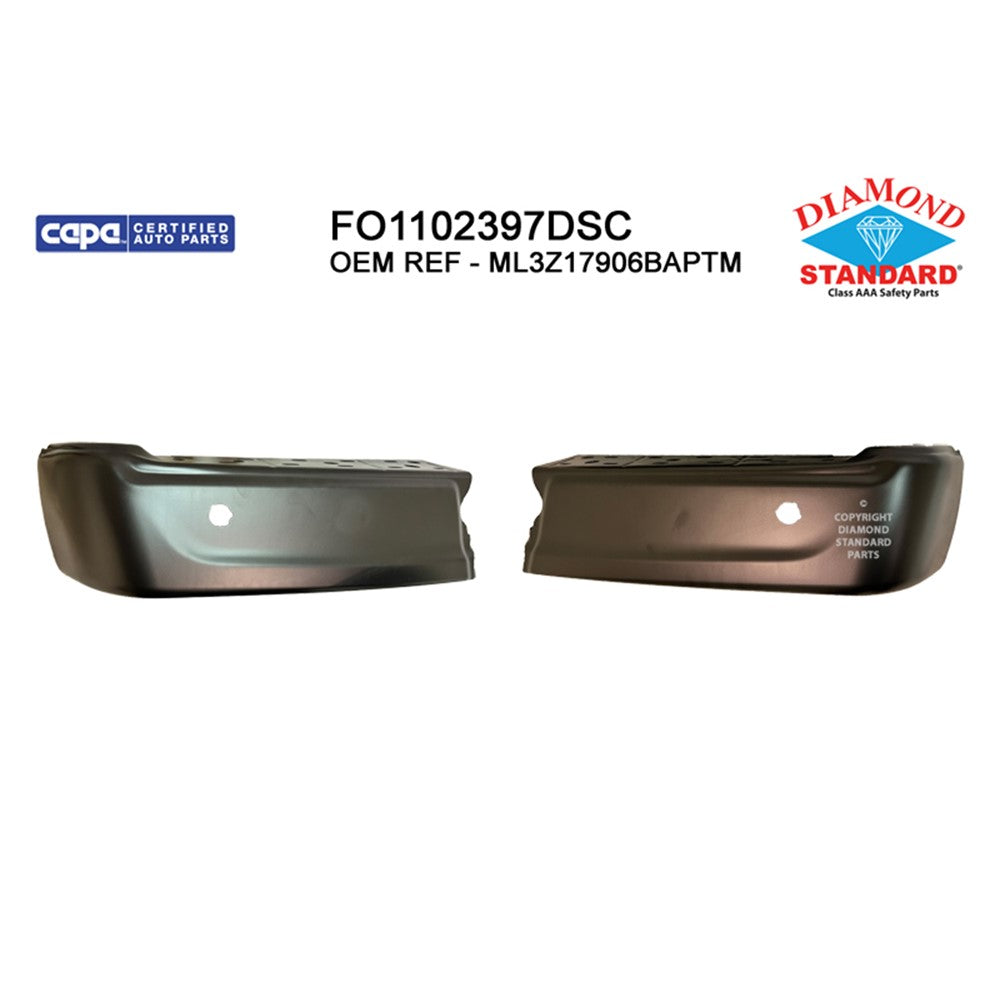 Rear 2-Pc Left And Right Bumper End Set [step Bumper Face Bar] Except Raptor And Tremor 2021-2024 Ford F-150, F-150 Lightning