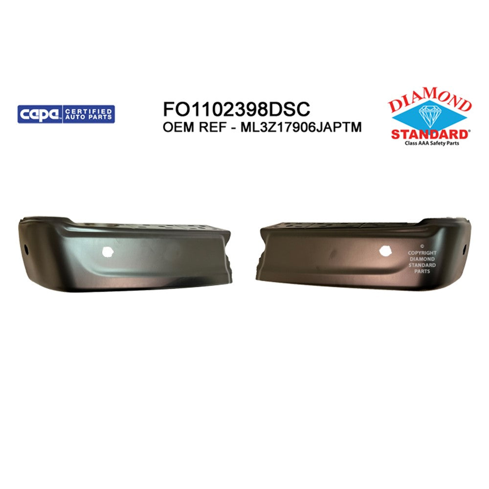 Rear 2-Pc Left And Right Bumper End Set [step Bumper Face Bar] Except Raptor And Tremor 2021-2024 Ford F-150, F-150 Lightning