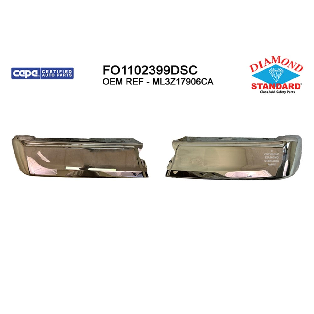 Rear 2-Pc Left And Right Bumper End Set [step Bumper Face Bar] Except Raptor And Tremor 2021-2023 Ford F-150