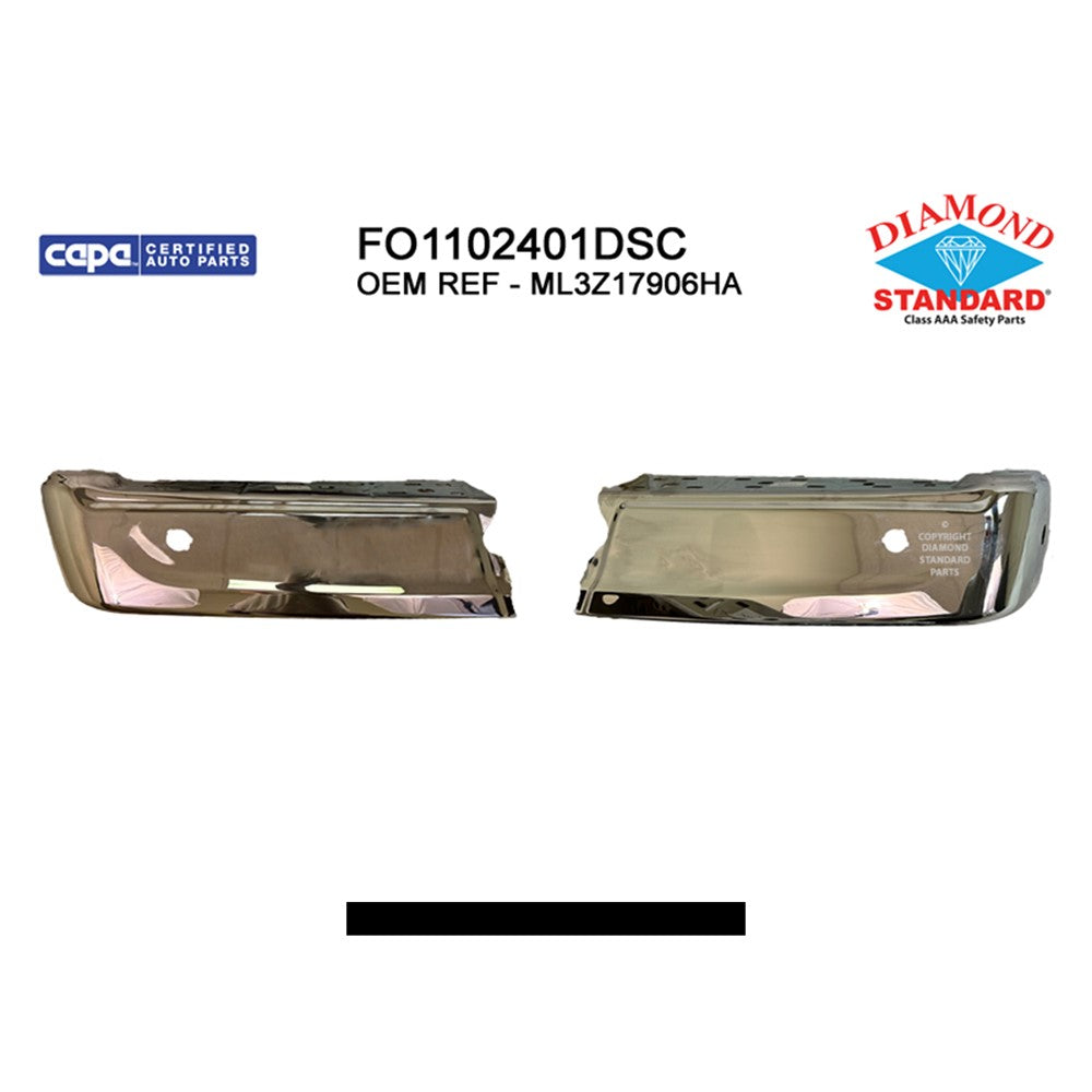 Rear 2-Pc Left And Right Bumper End Set [step Bumper Face Bar] Except Raptor And Tremor 2021-2023 Ford F-150