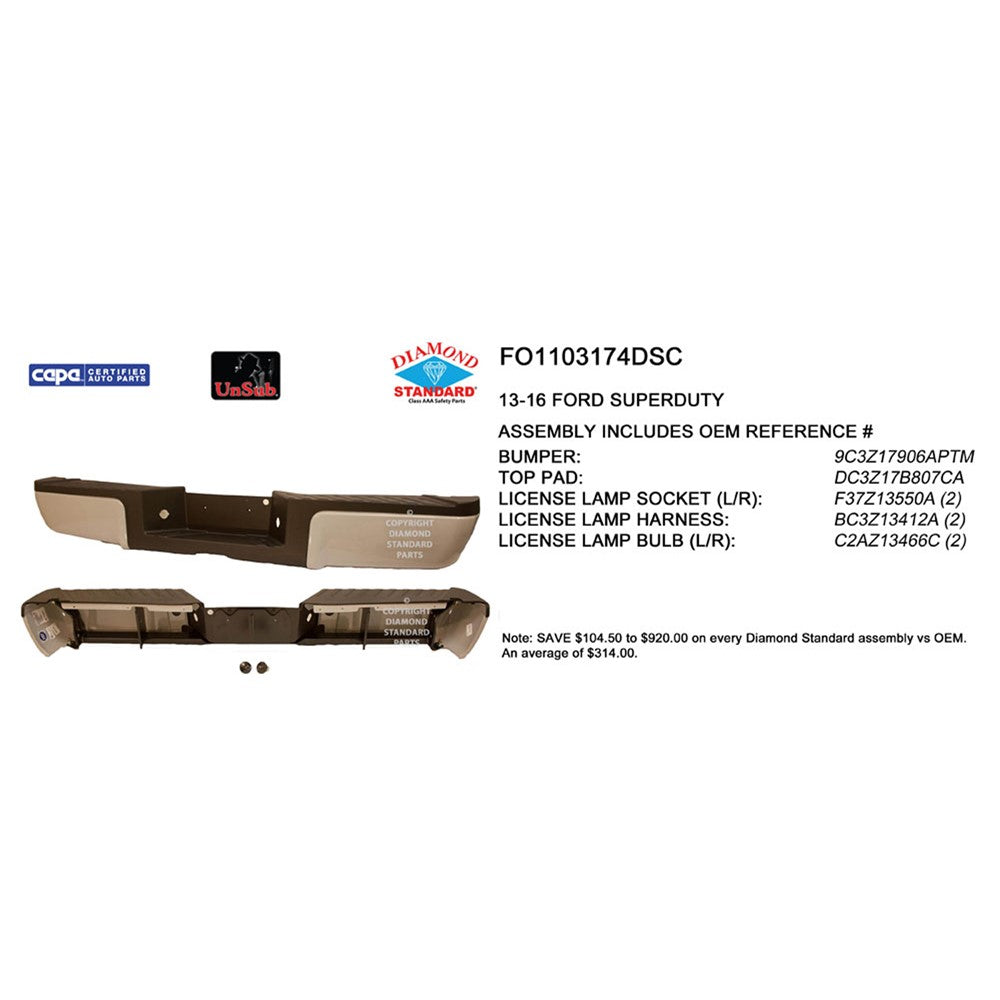 Step Bumper Assembly 2013-2016 Ford F-250 Super Duty, F-350 Super Duty, F-450 Super Duty