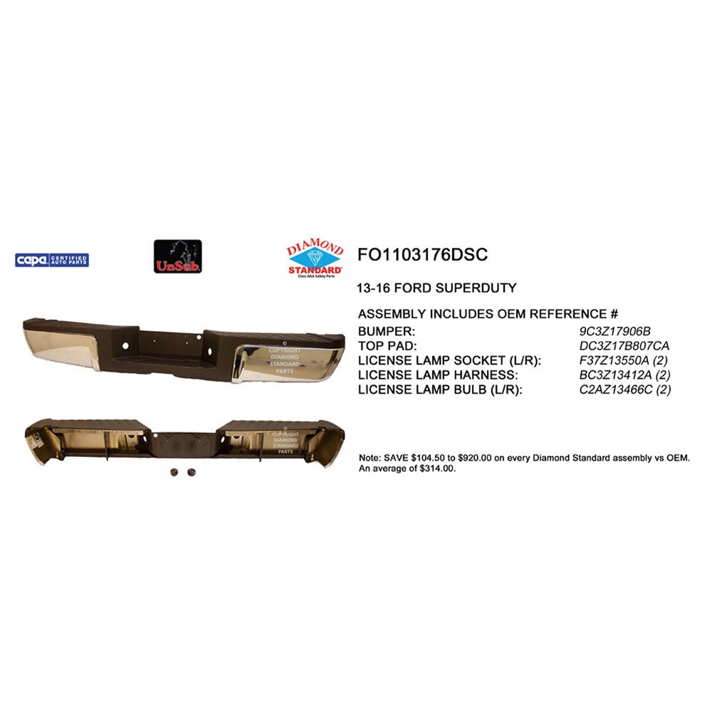 Step Bumper Assembly 2013-2016 Ford F-250 Super Duty, F-350 Super Duty, F-450 Super Duty