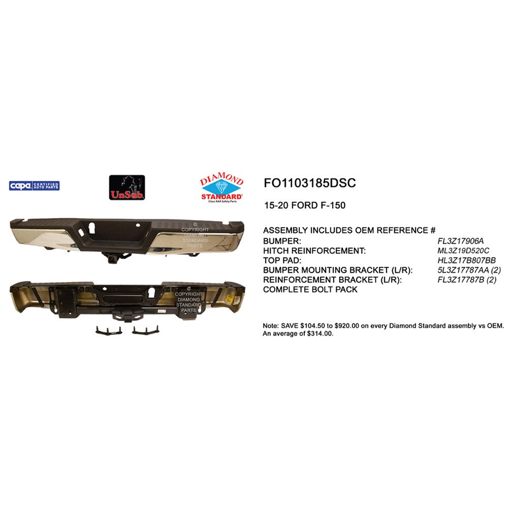 Rear Step Bumper Assembly 2015-2020 Ford F-150