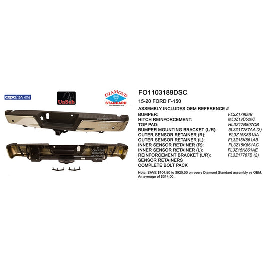 Rear Step Bumper Assembly 2015-2020 Ford F-150